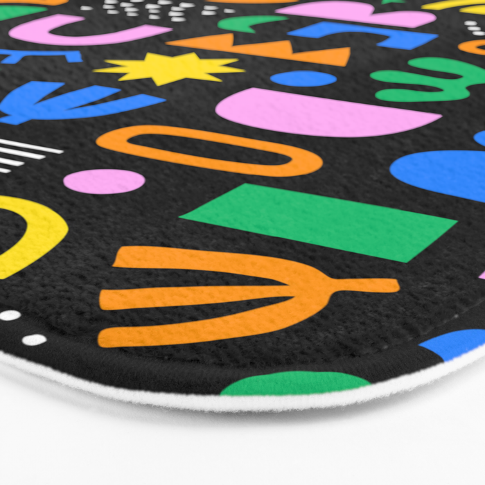 Fun colorful abstract summer shape pattern Bath Mat Gallery Image 3