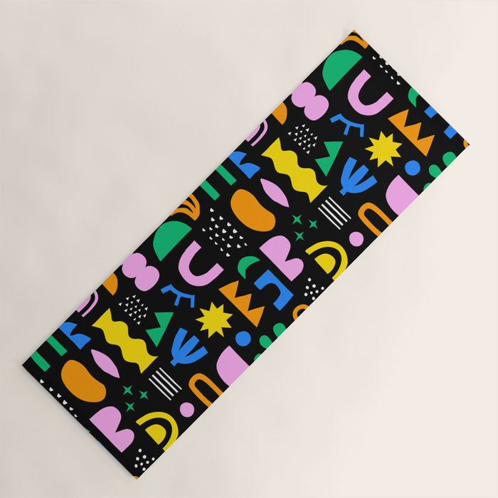 Fun colorful abstract summer shape pattern Yoga Mat Gallery Image 1