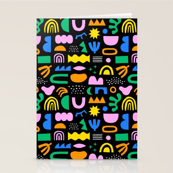 Fun colorful abstract summer shape pattern Stationery Card Gallery Image 1