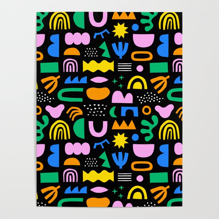 Fun colorful abstract summer shape pattern Poster Gallery Image 4
