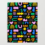 Fun colorful abstract summer shape pattern Poster Gallery Image 4