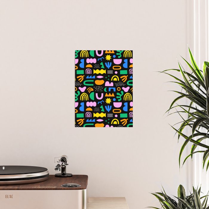 Fun colorful abstract summer shape pattern Poster Gallery Image 2