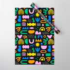 Fun colorful abstract summer shape pattern Wrapping Paper Gallery Image 1