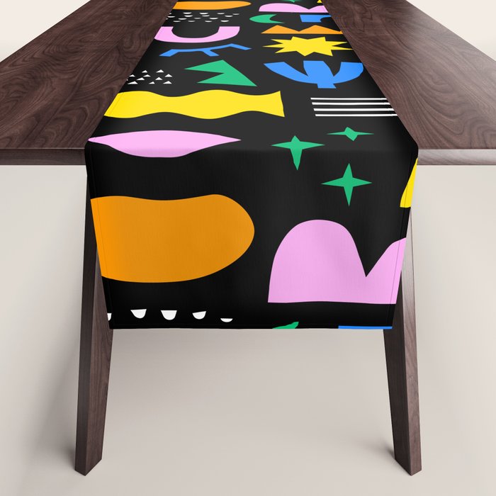 Fun colorful abstract summer shape pattern Table Runner Gallery Image 1