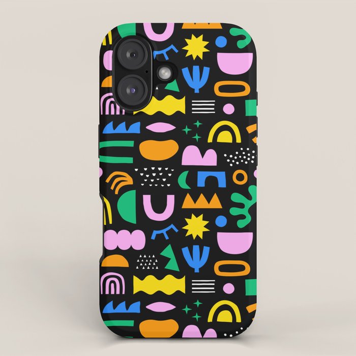 Fun colorful abstract summer shape pattern iPhone Case Gallery Image 1