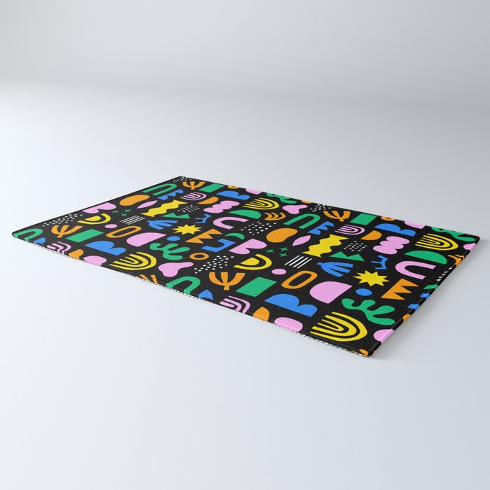Fun colorful abstract summer shape pattern Rug Gallery Image 3