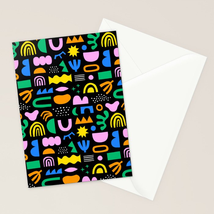 Fun colorful abstract summer shape pattern Stationery Card Gallery Image 2
