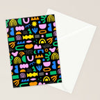 Fun colorful abstract summer shape pattern Stationery Card Gallery Image 2