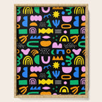 Fun colorful abstract summer shape pattern Serving Tray Gallery Image 1