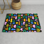 Fun colorful abstract summer shape pattern Rug Gallery Image 1