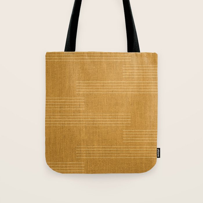 Minimal, Fine Stripe, Pattern, in Yellow Tote Bag Gallery Image 1