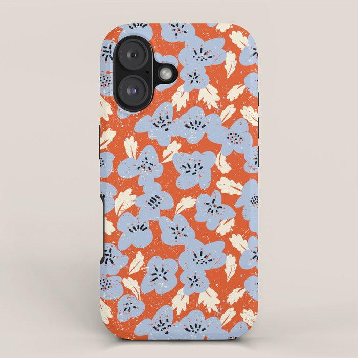 Big flowers in my garden orange - pattern iPhone Case Gallery Image 1