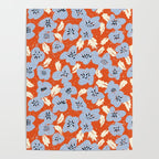 Big flowers in my garden orange - pattern Poster Gallery Image 4