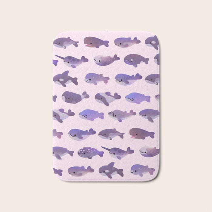 Whale Day - bright Bath Mat Gallery Image 1