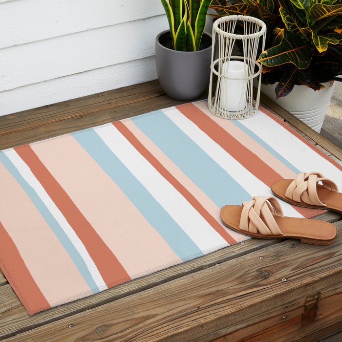 mesa, desert pastel stripes Outdoor Rug Gallery Image 2