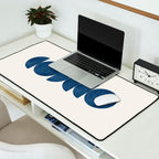 Blue navy retro scandinavian Mid century modern Desk Mat Gallery Image 2