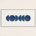 Blue navy retro scandinavian Mid century modern Desk Mat Gallery Image 3