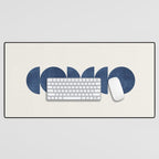 Blue navy retro scandinavian Mid century modern Desk Mat Gallery Image 1