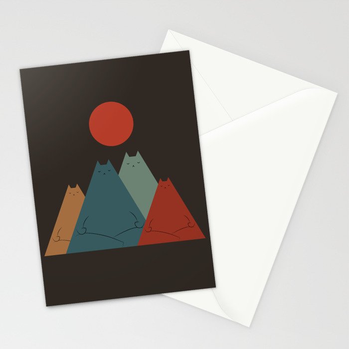 Cat Landscape 64: Group Meowditation Stationery Card Gallery Image 2