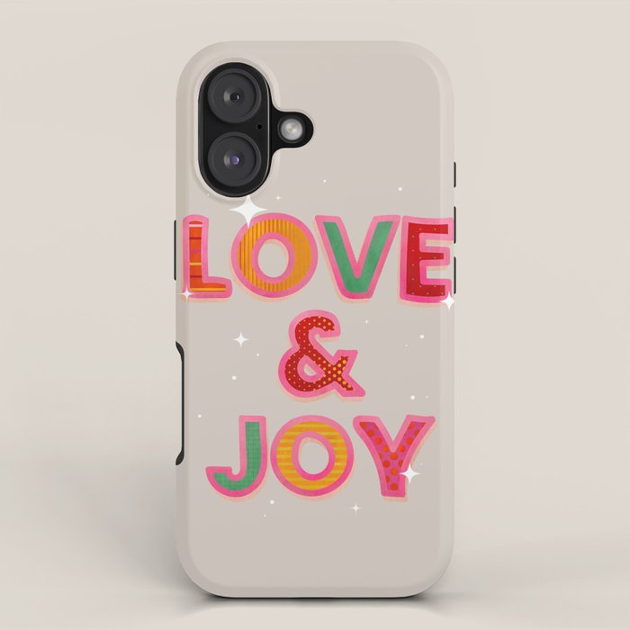 LOVE & JOY Festive Letters iPhone Case Gallery Image 1