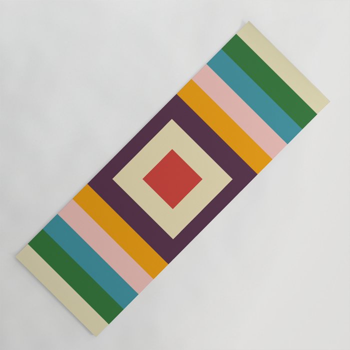 Retro Colored Square Space Yoga Mat Gallery Image 1