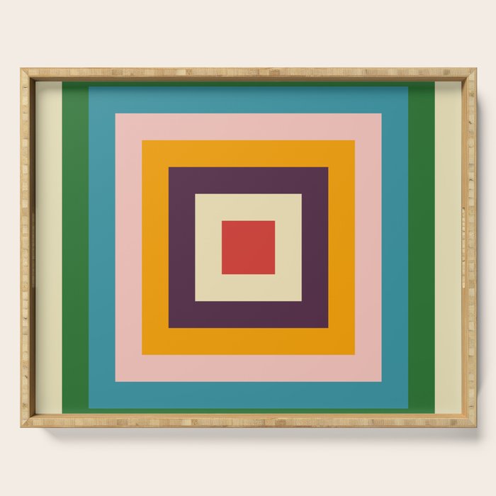 Retro Colored Square Space Serving Tray Gallery Image 1