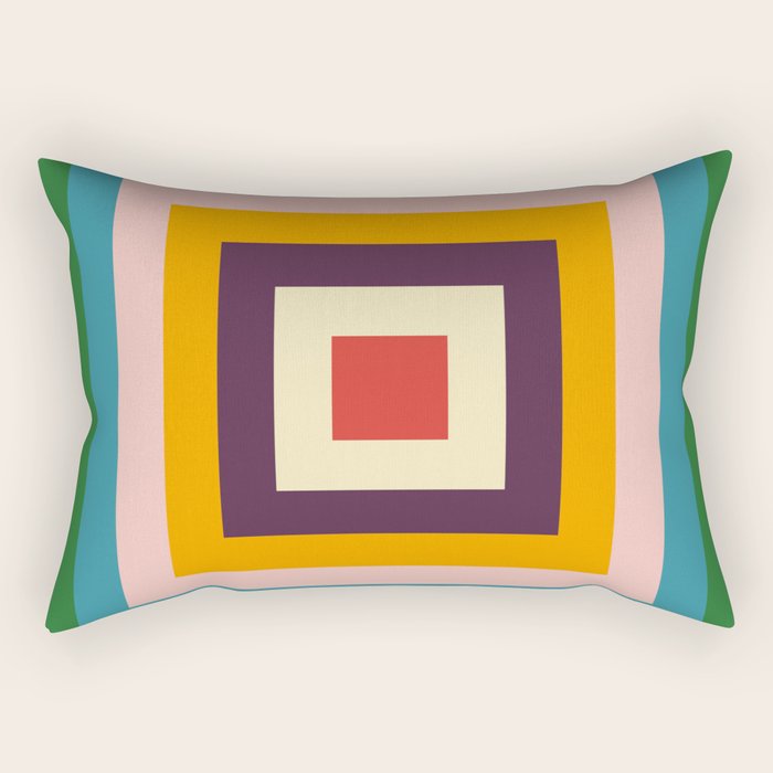 Retro Colored Square Space Rectangular Pillow Gallery Image 2
