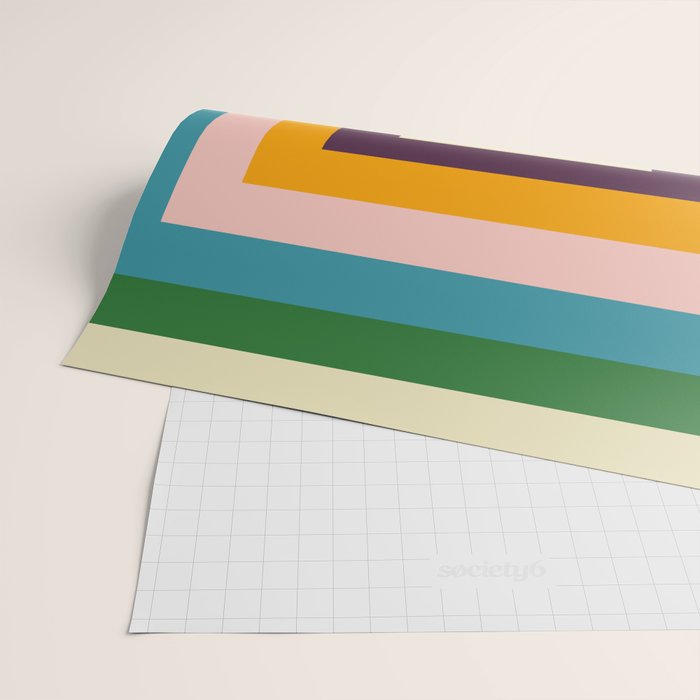 Retro Colored Square Space Wrapping Paper Gallery Image 2