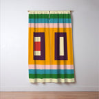 Retro Colored Square Space Window Curtain Gallery Image 3