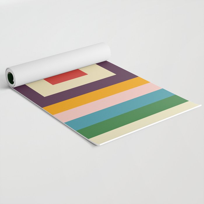 Retro Colored Square Space Yoga Mat Gallery Image 2