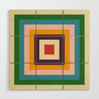 Retro Colored Square Space Wood Wall Art Gallery Image 1