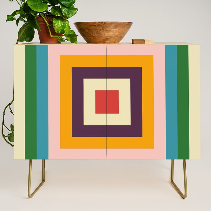 Retro Colored Square Space Credenza Gallery Image 1