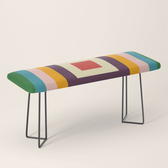 Retro Colored Square Space Bench Gallery Image 1