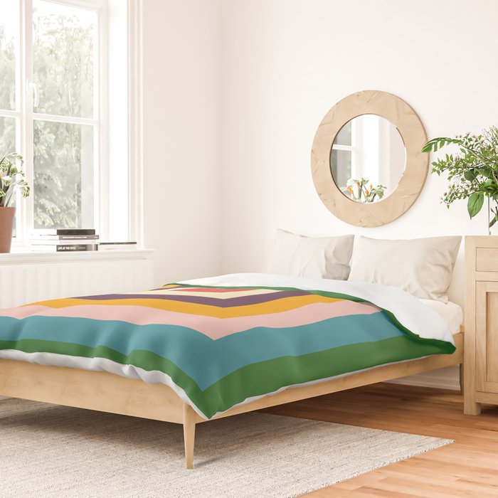 Retro Colored Square Space Duvet Cover Gallery Image 2