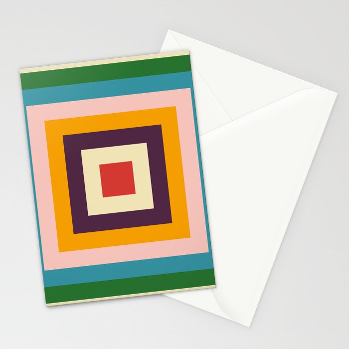 Retro Colored Square Space Stationery Card Gallery Image 2