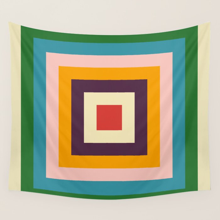 Retro Colored Square Space Wall Tapestry Gallery Image 4