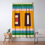 Retro Colored Square Space Window Curtain Gallery Image 5