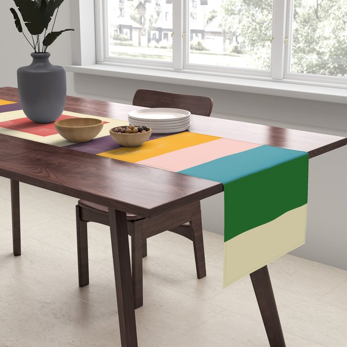 Retro Colored Square Space Table Runner Gallery Image 2