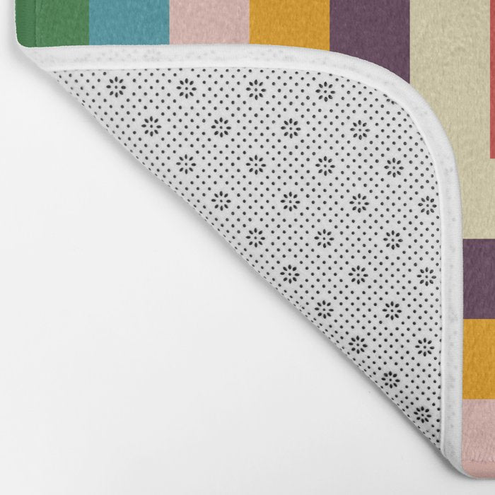 Retro Colored Square Space Bath Mat Gallery Image 2