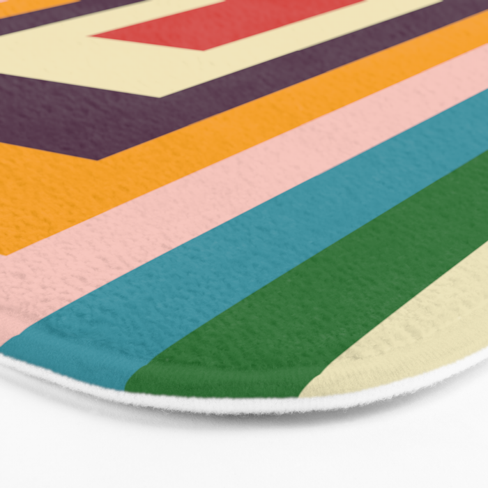 Retro Colored Square Space Bath Mat Gallery Image 3