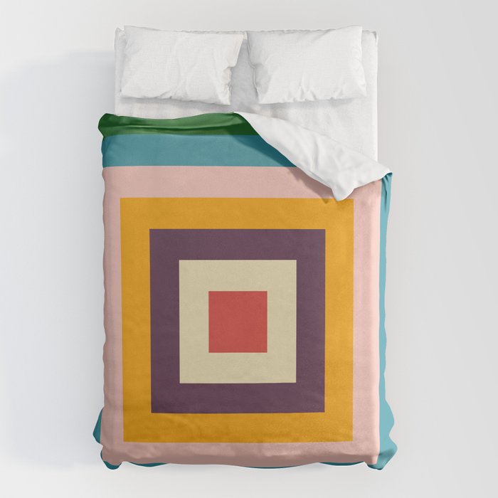 Retro Colored Square Space Duvet Cover Gallery Image 6