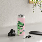 T-Rex Enjoying Coffee in Pink Water Bottle Gallery Image 4