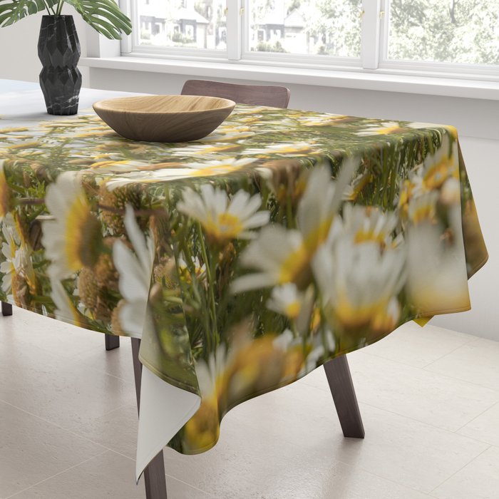 Garden of Daisy Flowers | Nature Photography in Portugal Art Print | Floral Summer Photo Tablecloth Gallery Image 3