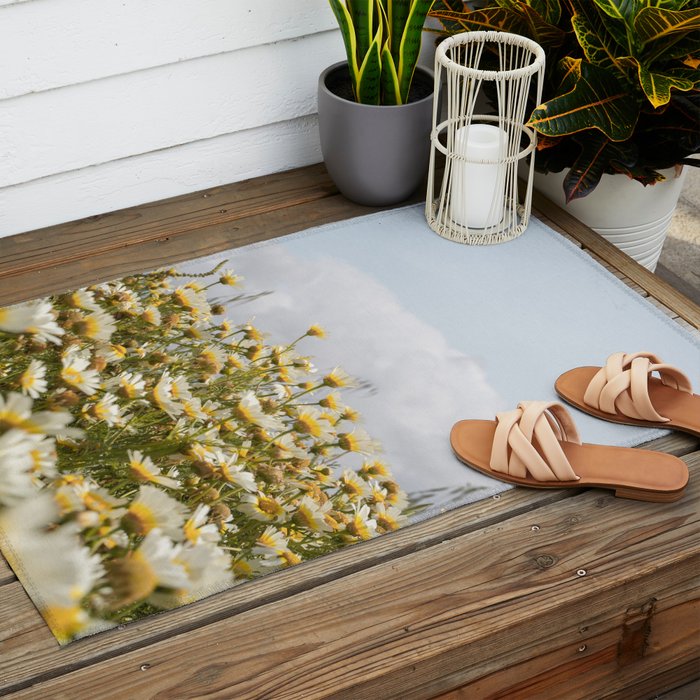Garden of Daisy Flowers | Nature Photography in Portugal Art Print | Floral Summer Photo Outdoor Rug Gallery Image 2