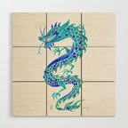 Chinese Dragon - Blue Palette Wood Wall Art Gallery Image 1