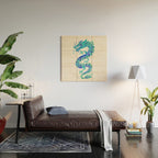 Chinese Dragon - Blue Palette Wood Wall Art Gallery Image 2