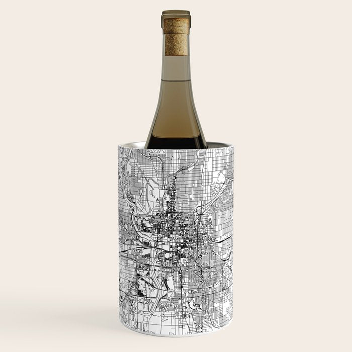 Indianapolis White Map Wine Chiller Gallery Image 1