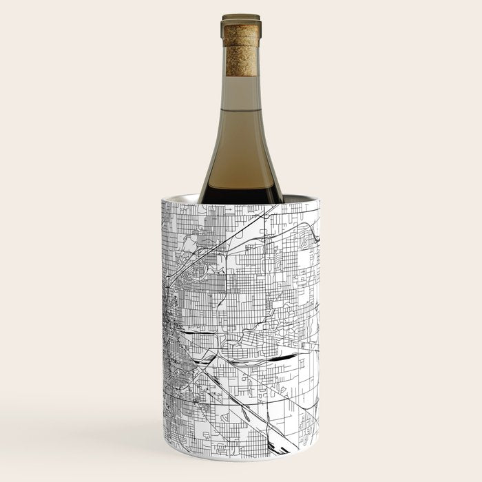 Indianapolis White Map Wine Chiller Gallery Image 3