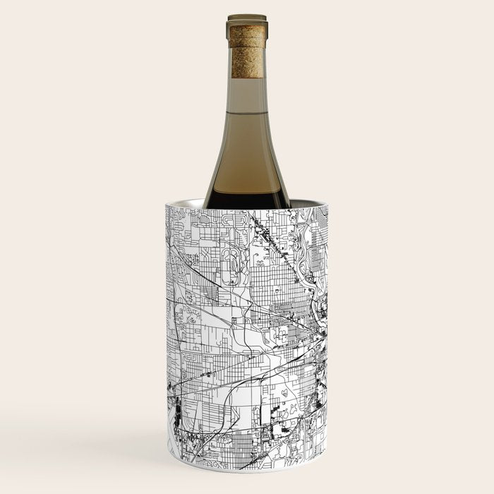 Indianapolis White Map Wine Chiller Gallery Image 2
