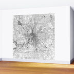 Indianapolis White Map Wall Mural Gallery Image 2